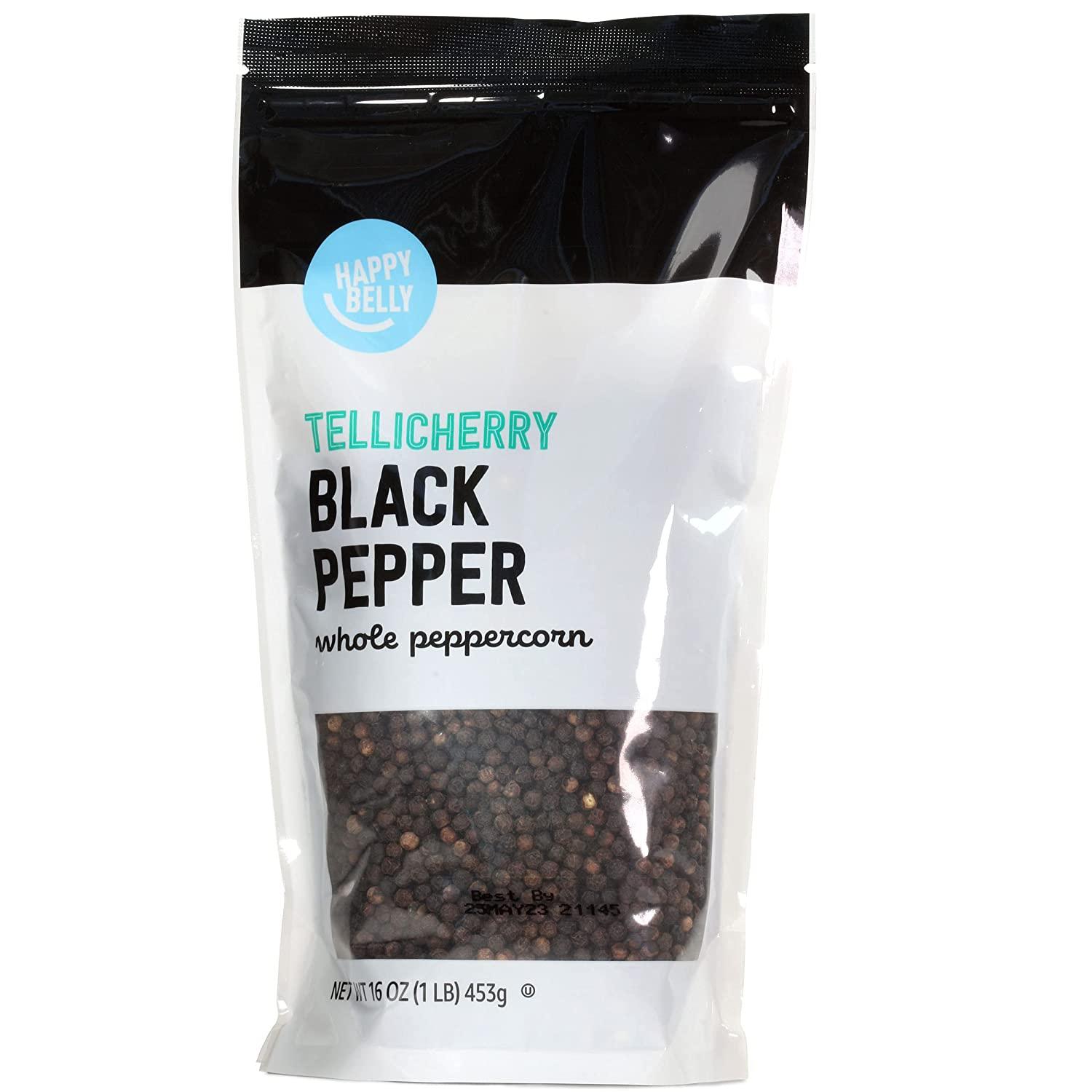 Amazon Brand Happy Belly Tellicherry Black Whole Peppercorn for $7.14 Shipped