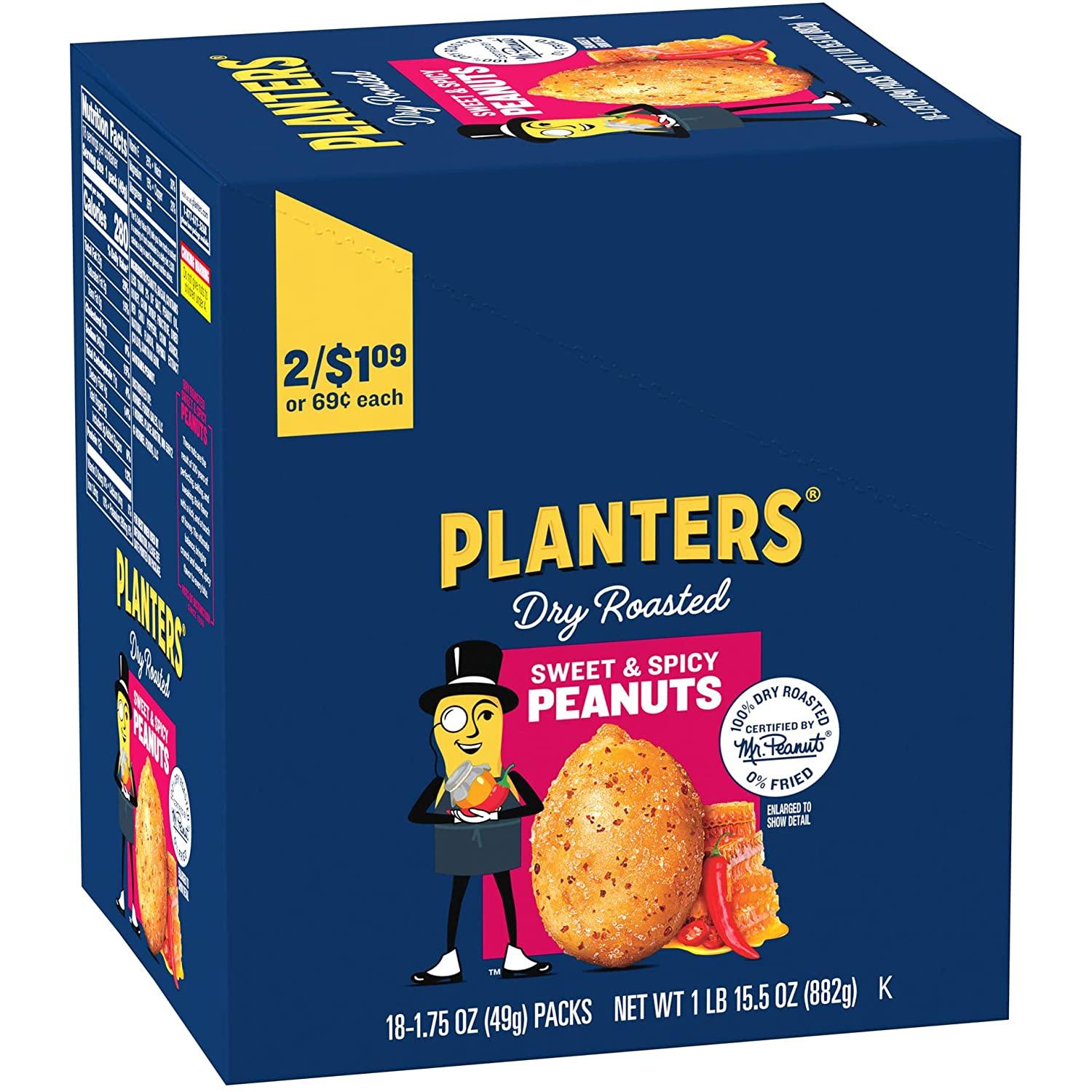 Planters Dry Roasted Peanuts Sweet and Spicy 18 Pack for $4.67 Shipped