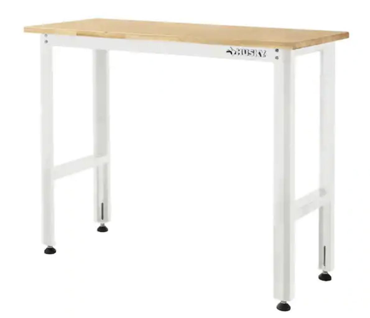 Husky 4ft Solid Wood Top Workbrench for $93.74 Shipped