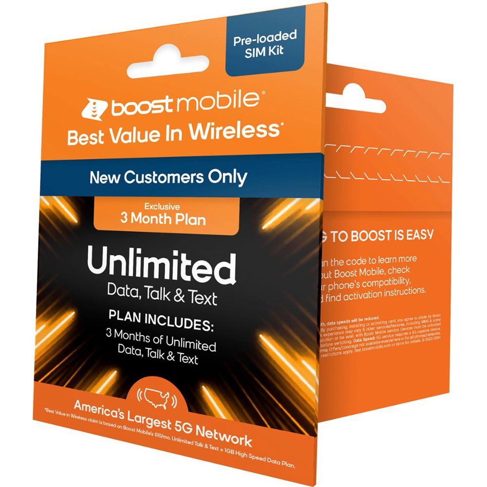 3-Months Boost Mobile Unlimited Plan SIM Card Kit for $36.99 Shipped