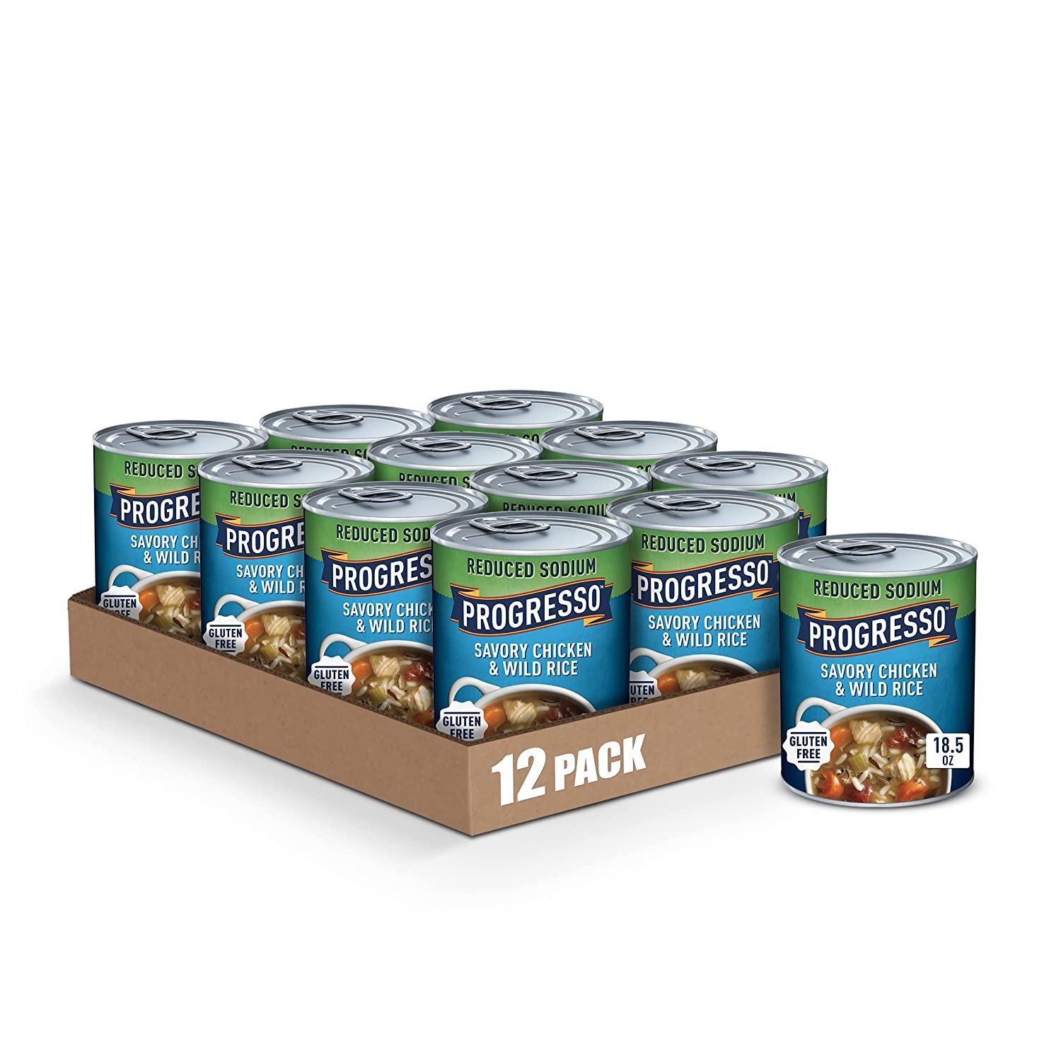 Progresso Reduced Sodium Soups Savory Chicken and Wild Rice for $17.03