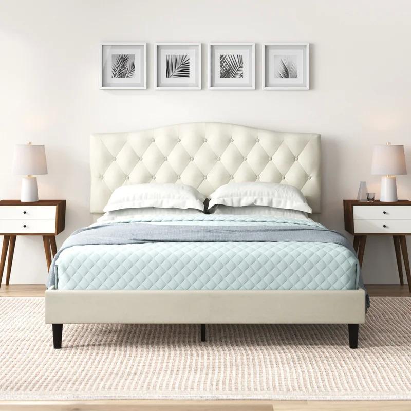 Adal Upholstered Platform Queen Bed Frame for $102.99 Shipped