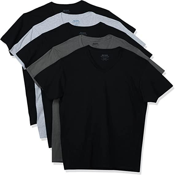 Gildan Mens V-Neck T-Shirts 5 Pack for $10.30