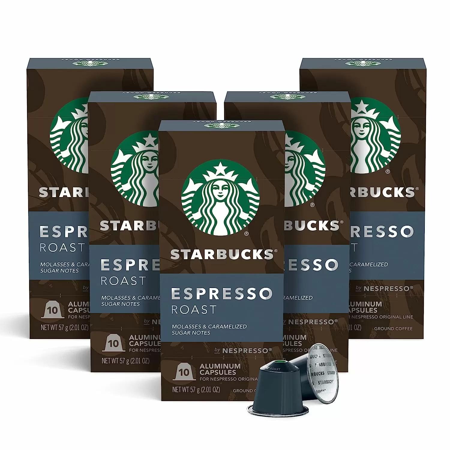 Nespresso Original Line Starbucks Dark Roast Espresso 50 Pack for $20.36