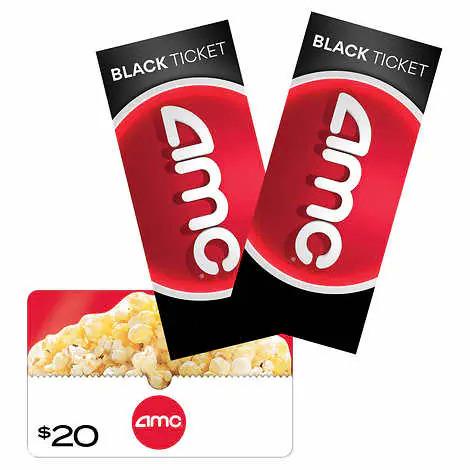 AMC Black Digital Movie Tickets 2 Pack + $20 Gift Card for $33.99