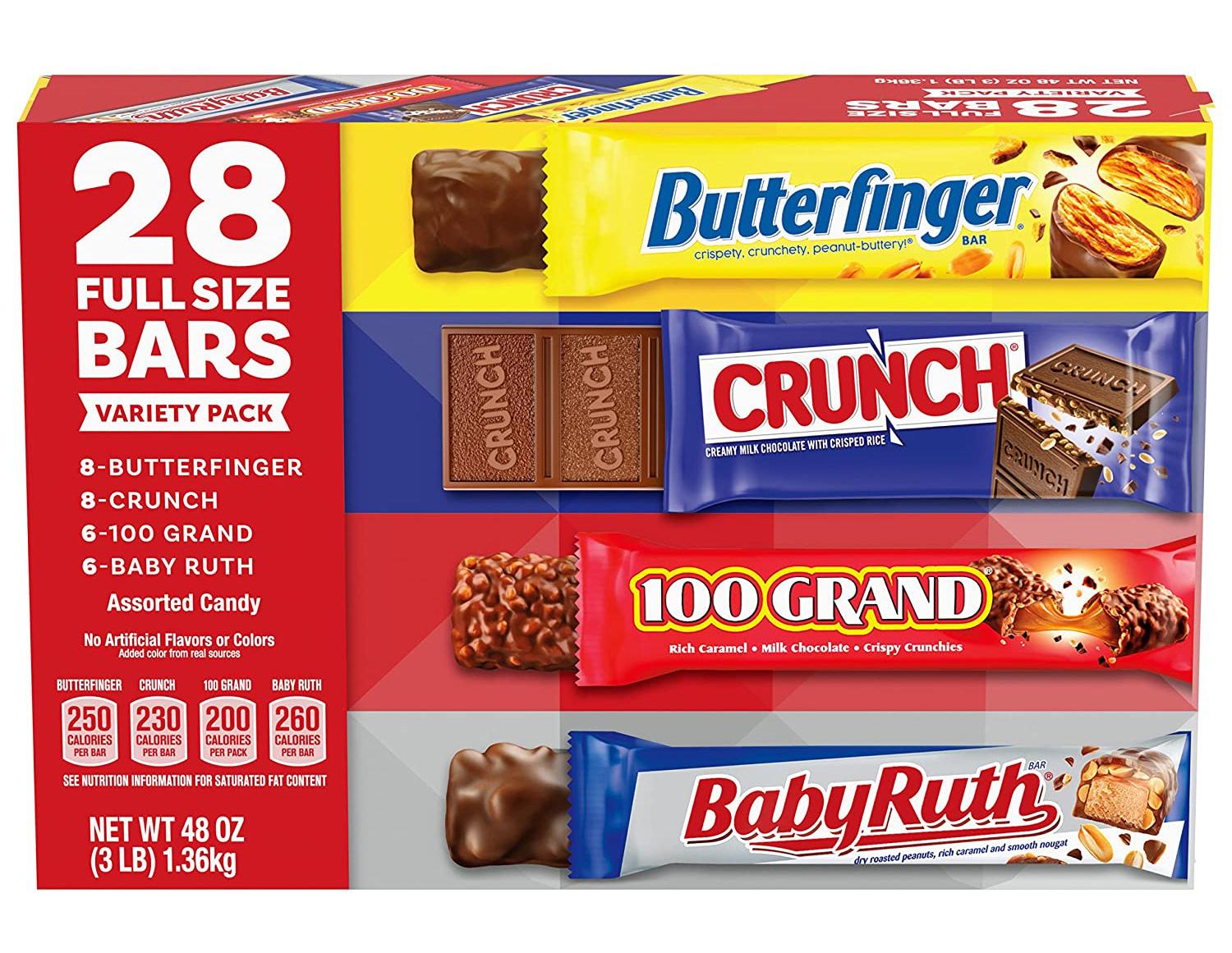 Crunch Baby Ruth Butterfinger Full-Size Candy Bars 28 Pack for $17.62