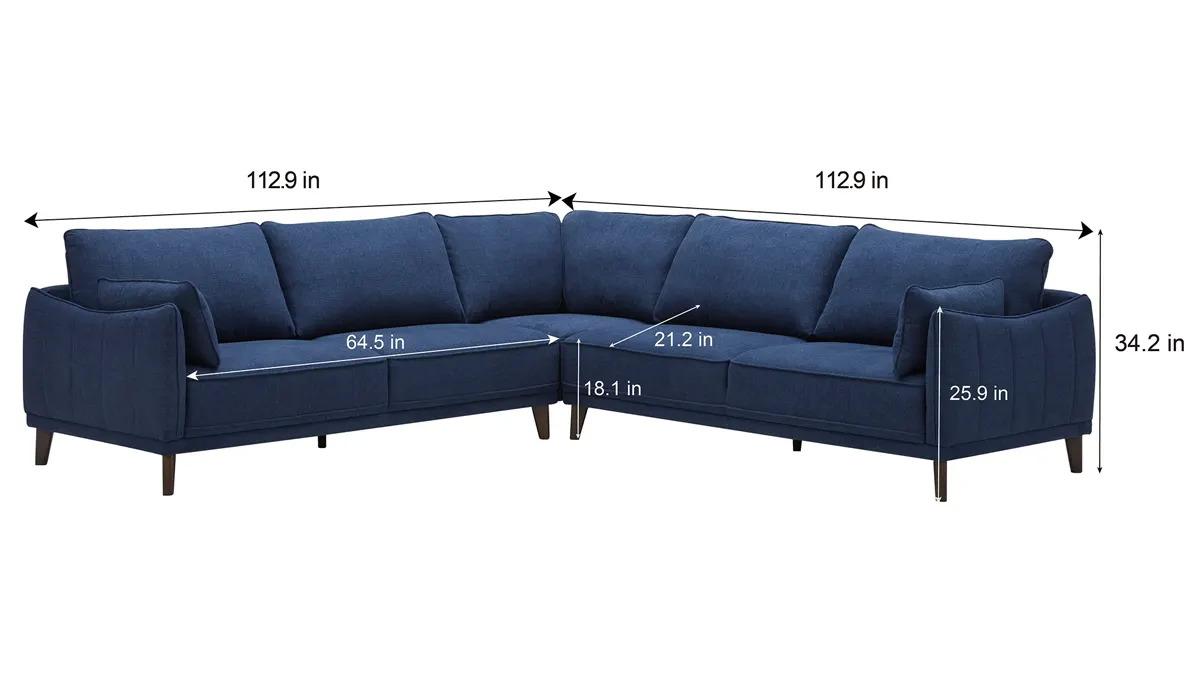 Gilman Creek Furniture Gemma Fabric Sectional Sofa for $999.99 Shipped