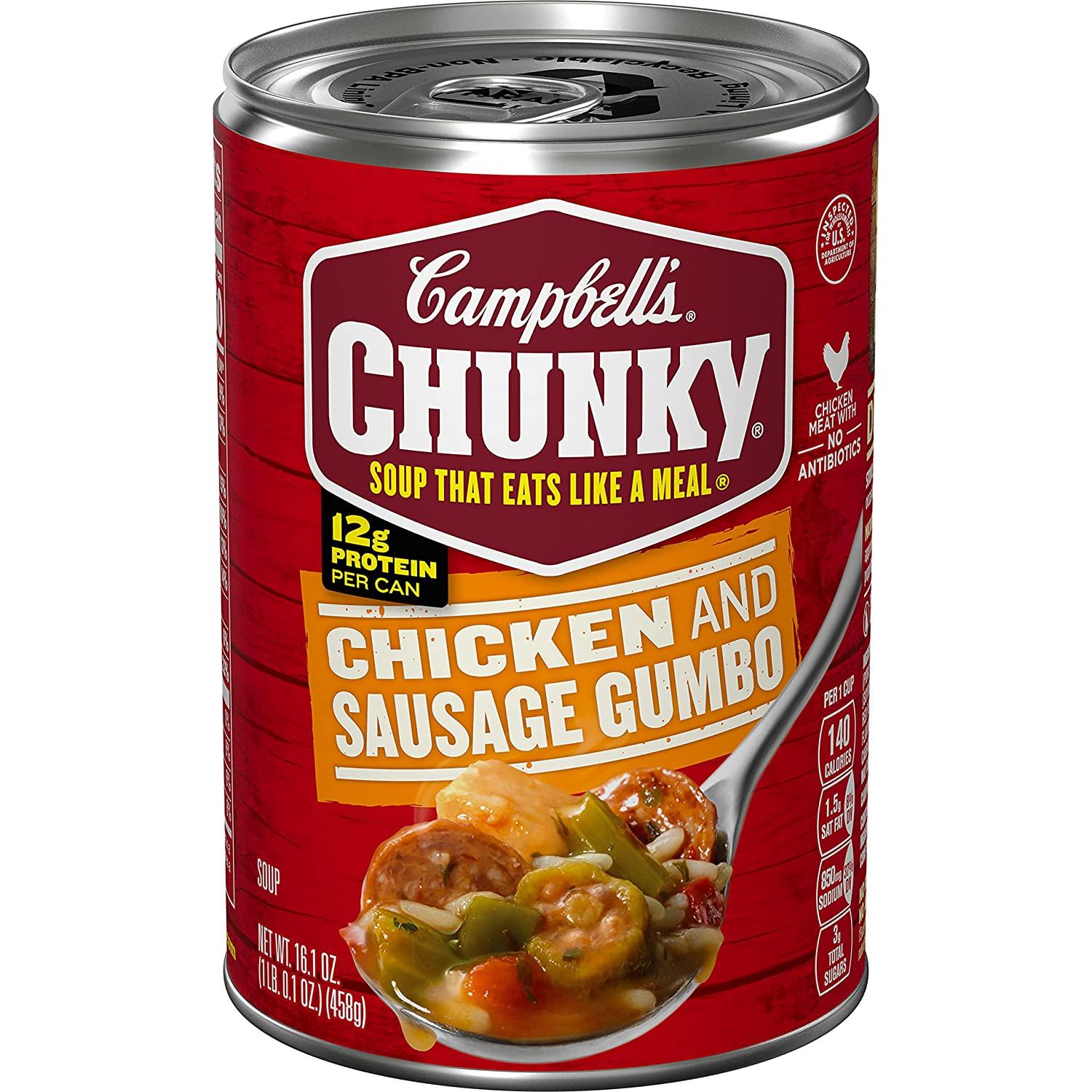 Campbells Chunky Soup Chicken and Sausage Gumbo 8 Pack for $13.10 Shipped