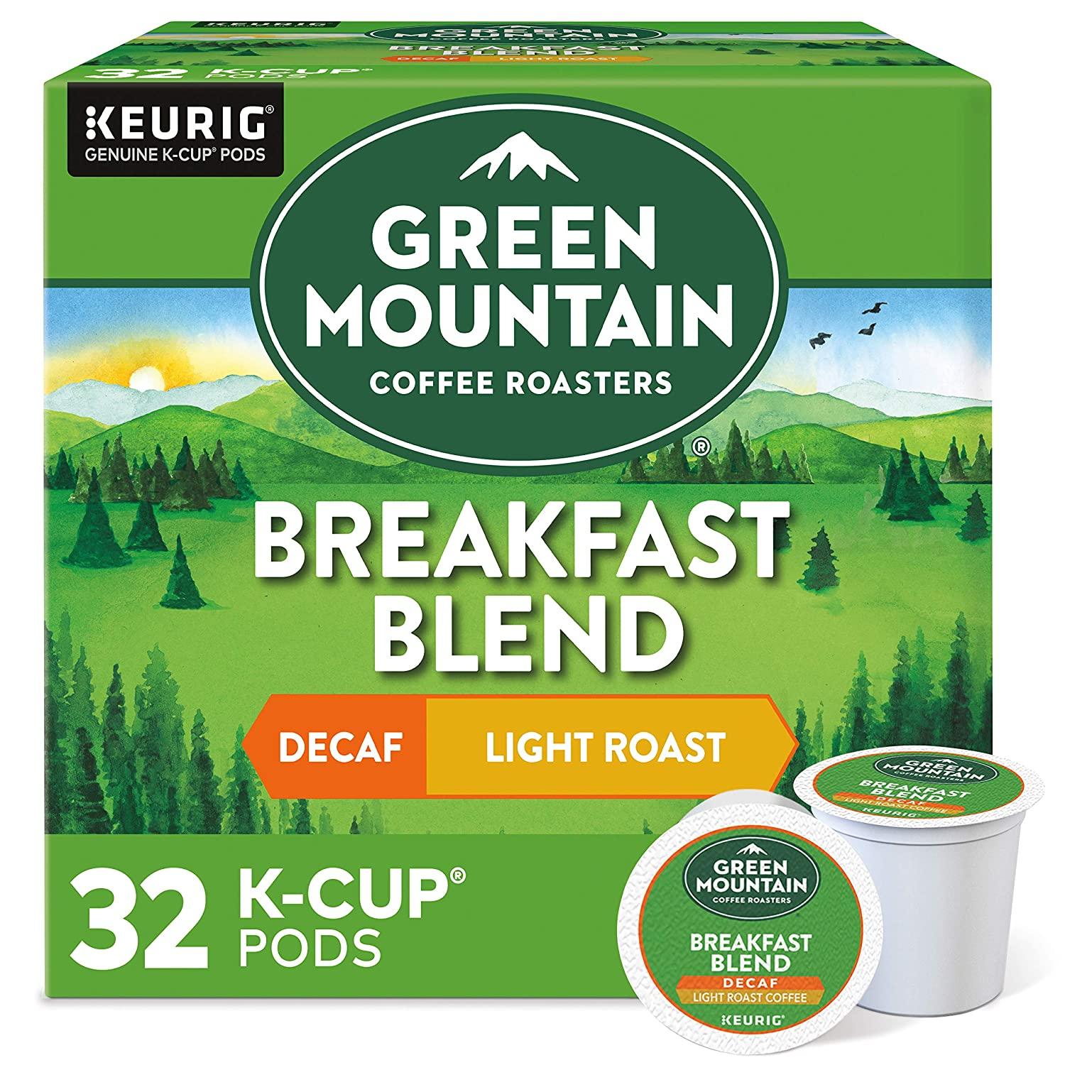 Green Mountain Light Roast Decaf K-Cups Coffee Pods 64 Pack for $12.55