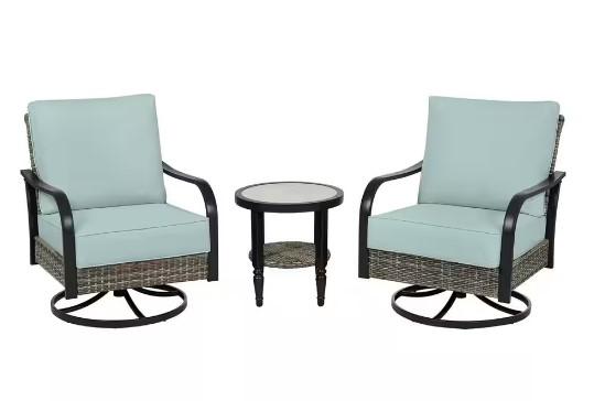 Hampton Bay Windswept Metal Patio Bistro Set for $399