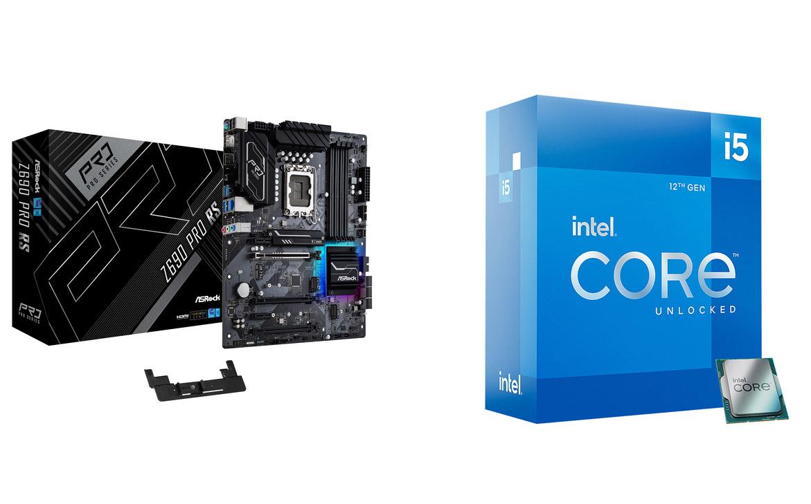 Intel Core i5 12600K Processor + ASRock Z690 Pro RS Motherboard for $243.97 Shipped