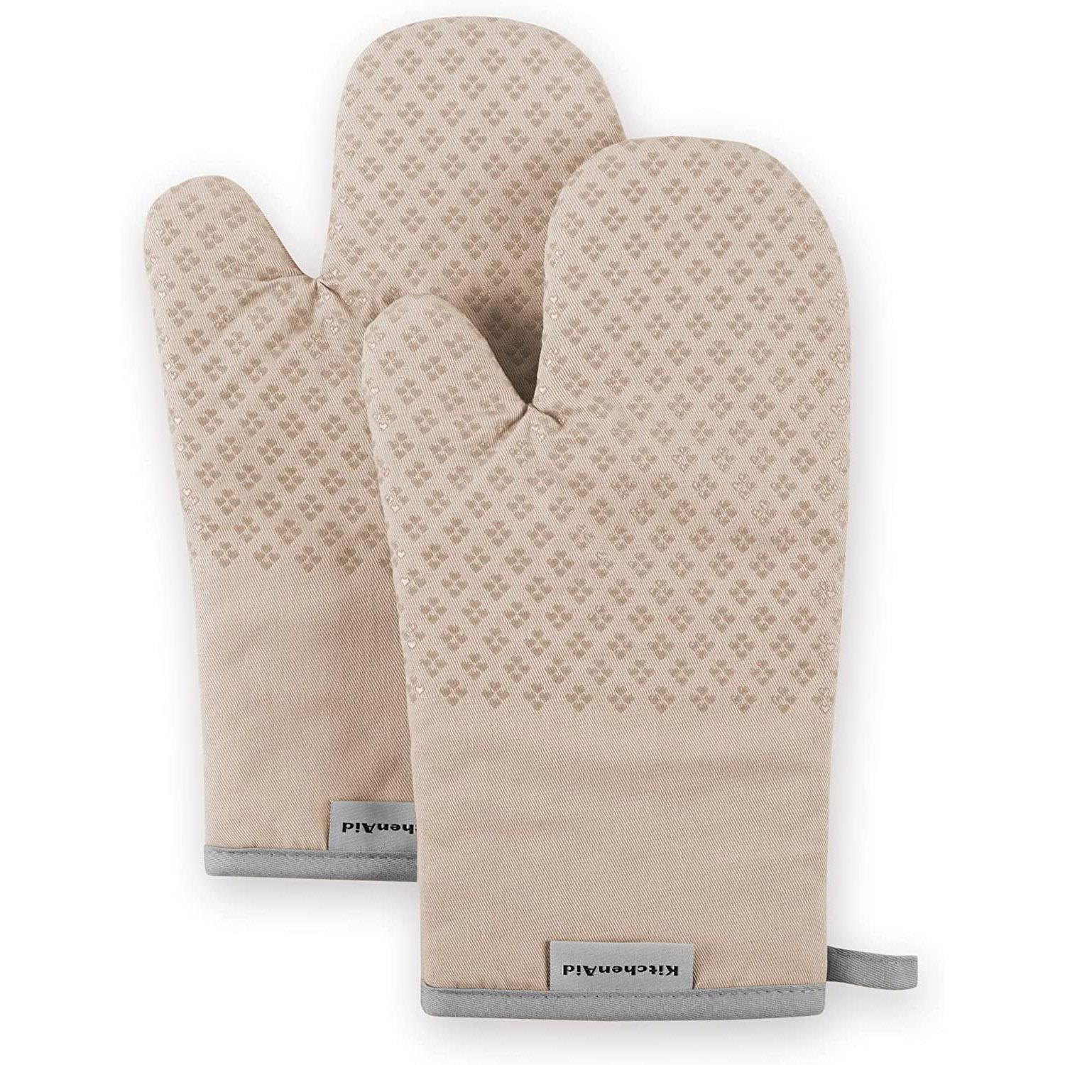 KitchenAid Asteroid Oven Mitt Set Milkshake Tan 2 Pack for $7.20