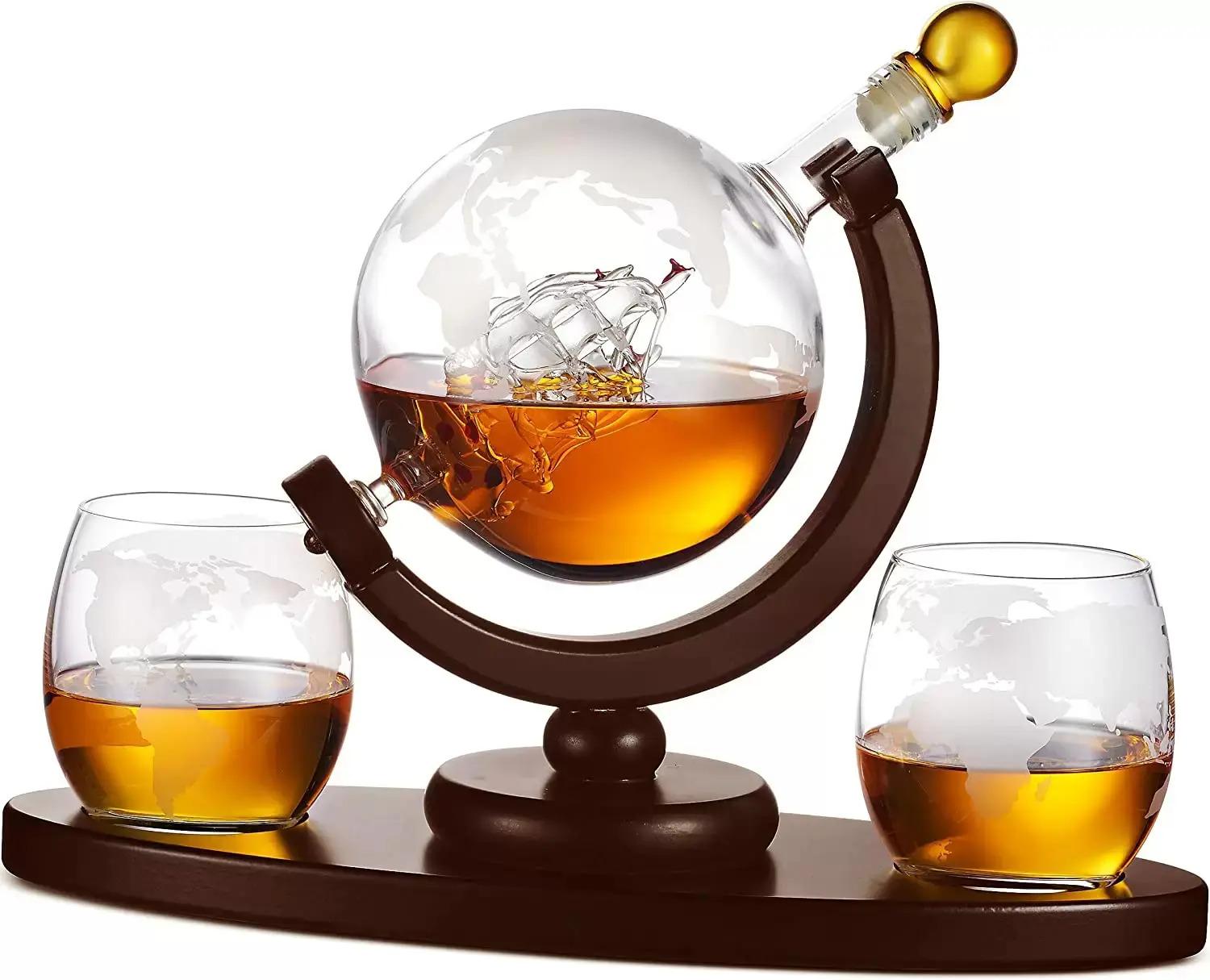 Godinger Whiskey Decanter Globe Set with 2 Whisky Glasses for $26.21 Shipped