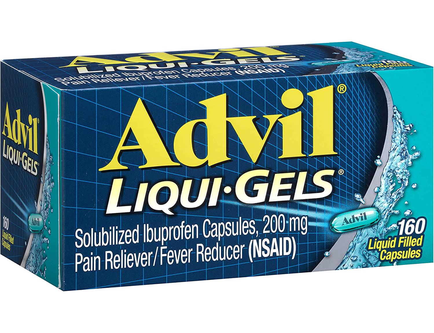 Advil Ibuprofen Liqui-Gels Pain Reliever Fever Reducer 160 Pack for $16.15 Shipped