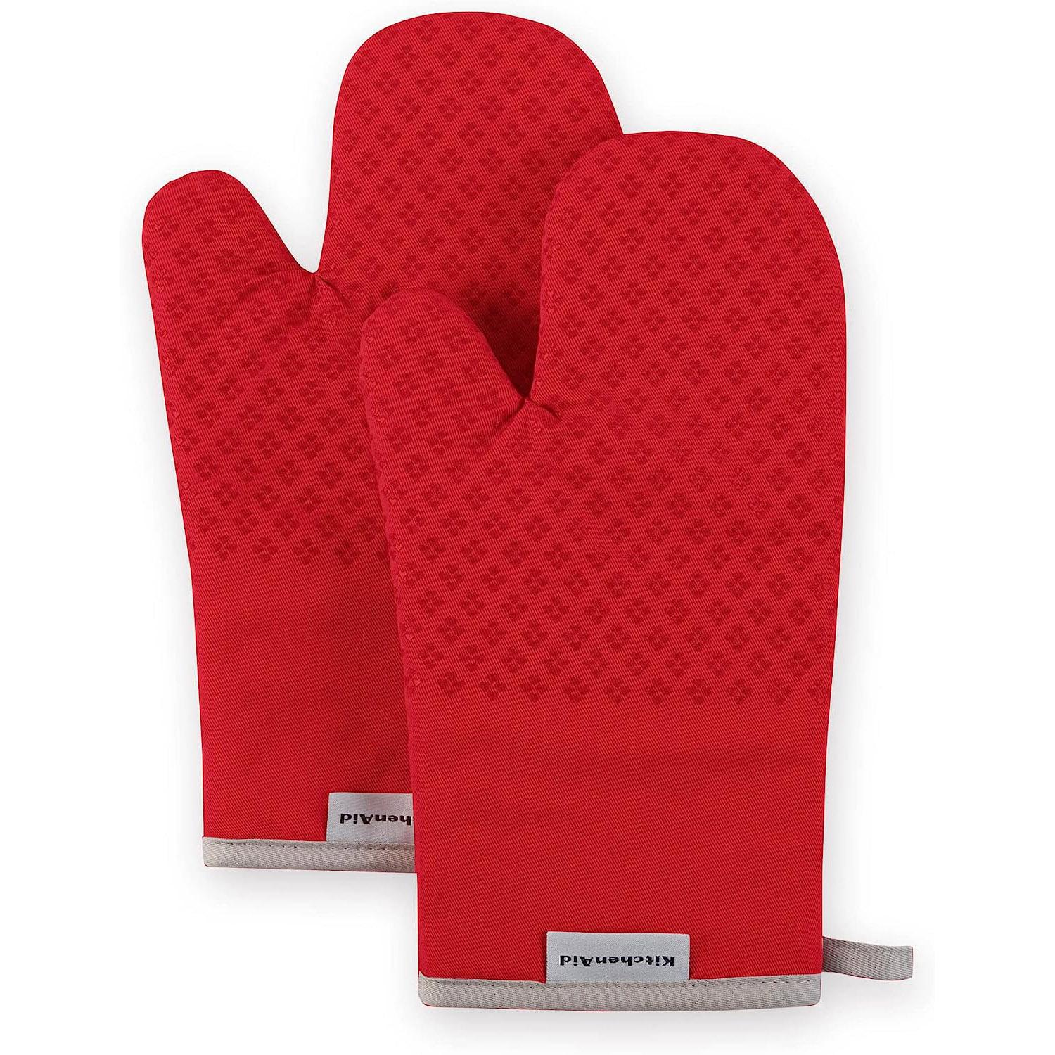 KitchenAid Asteroid Oven Mitt Fire Red 2 Pack for $5.89