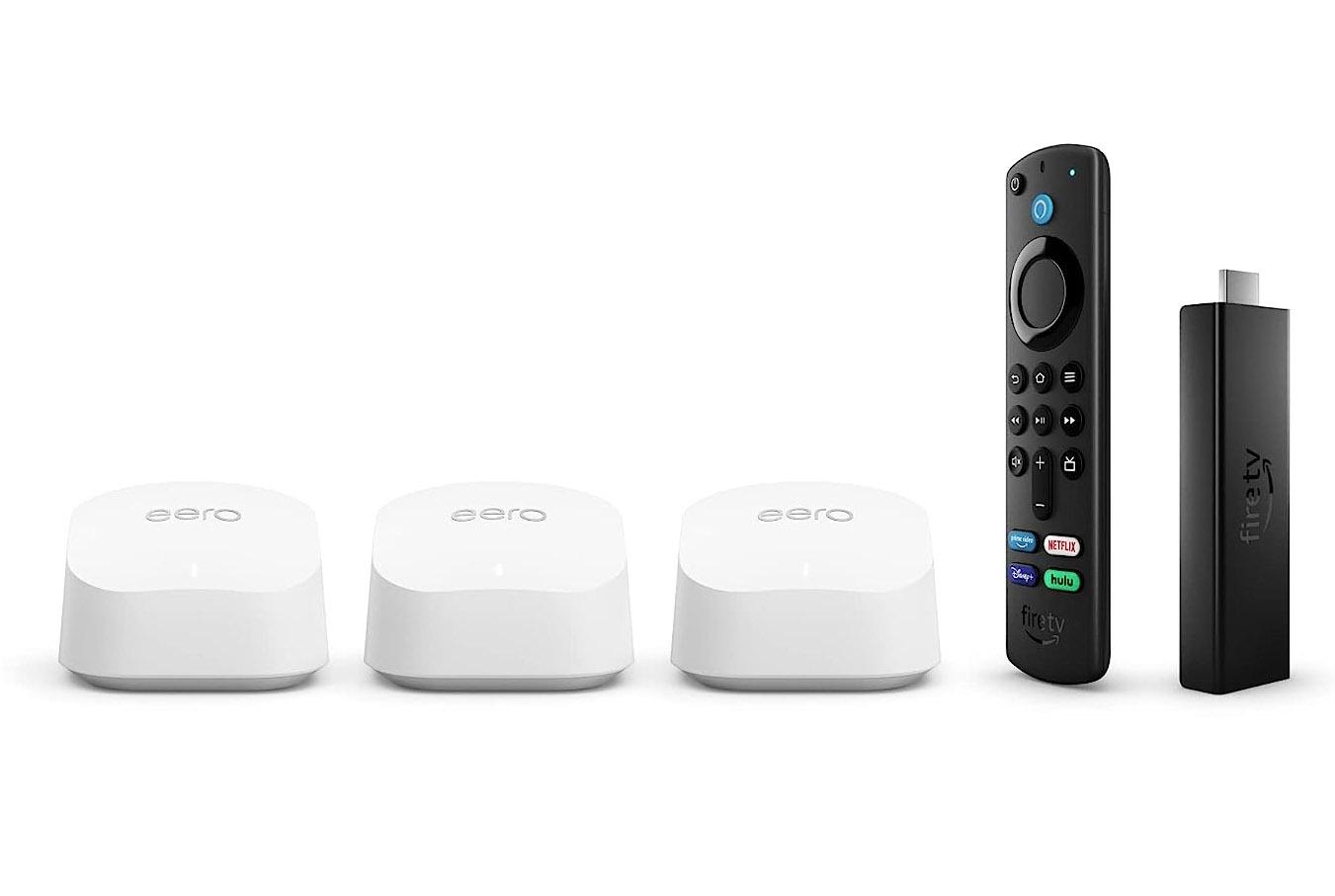 Amazon eero 6+ Mesh WiFi 6 Router System 3 Pack + FireTV 4k Max for $194.99 Shipped