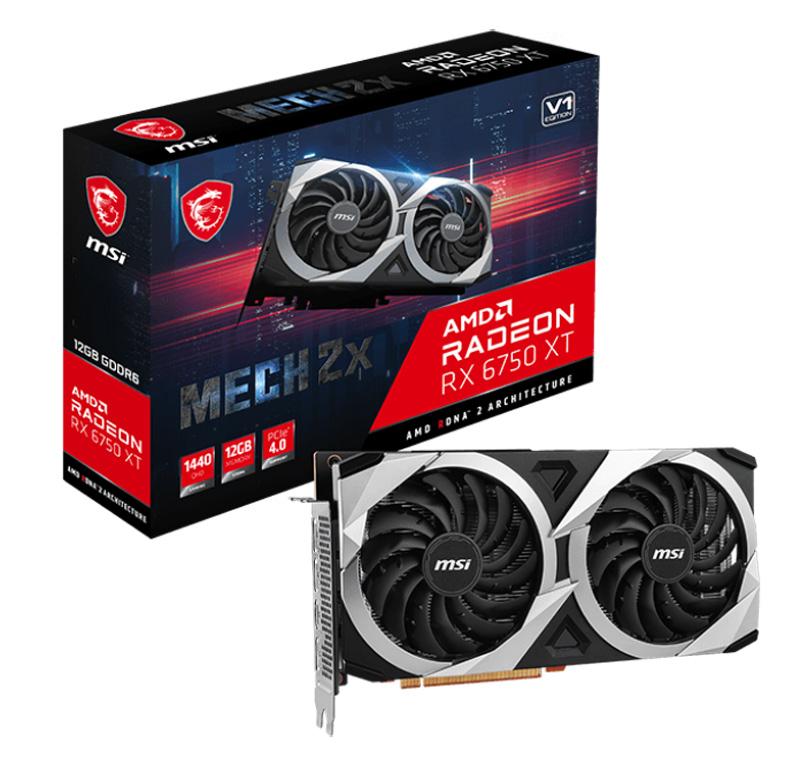 MSI Mech Radeon RX 6750 XT 12GB GDDR6 PCI Express Video Card for $319.99 Shipped