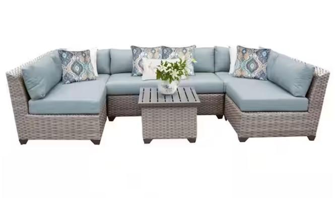 TK Classics Florence Outdoor Patio Wicker Sectional Seating Group for $781 Shipped