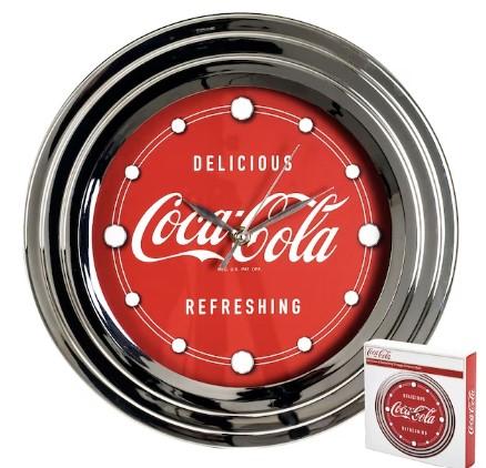 Hastings 11.75in Coca-Cola Delicious Refreshing Chrome Clock for $8.54