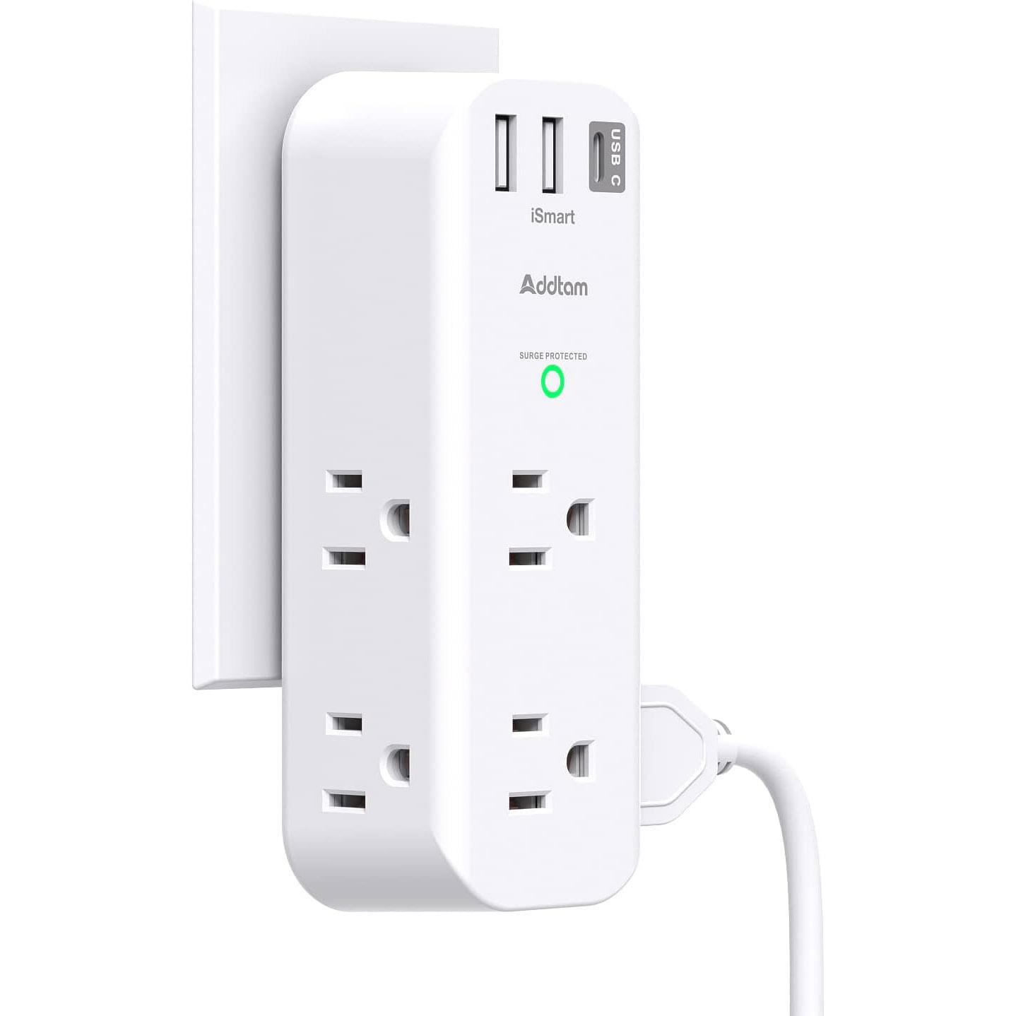 Surge Protector 6-Outlet 1800 Joules Rotating Wall Charger for $9.44