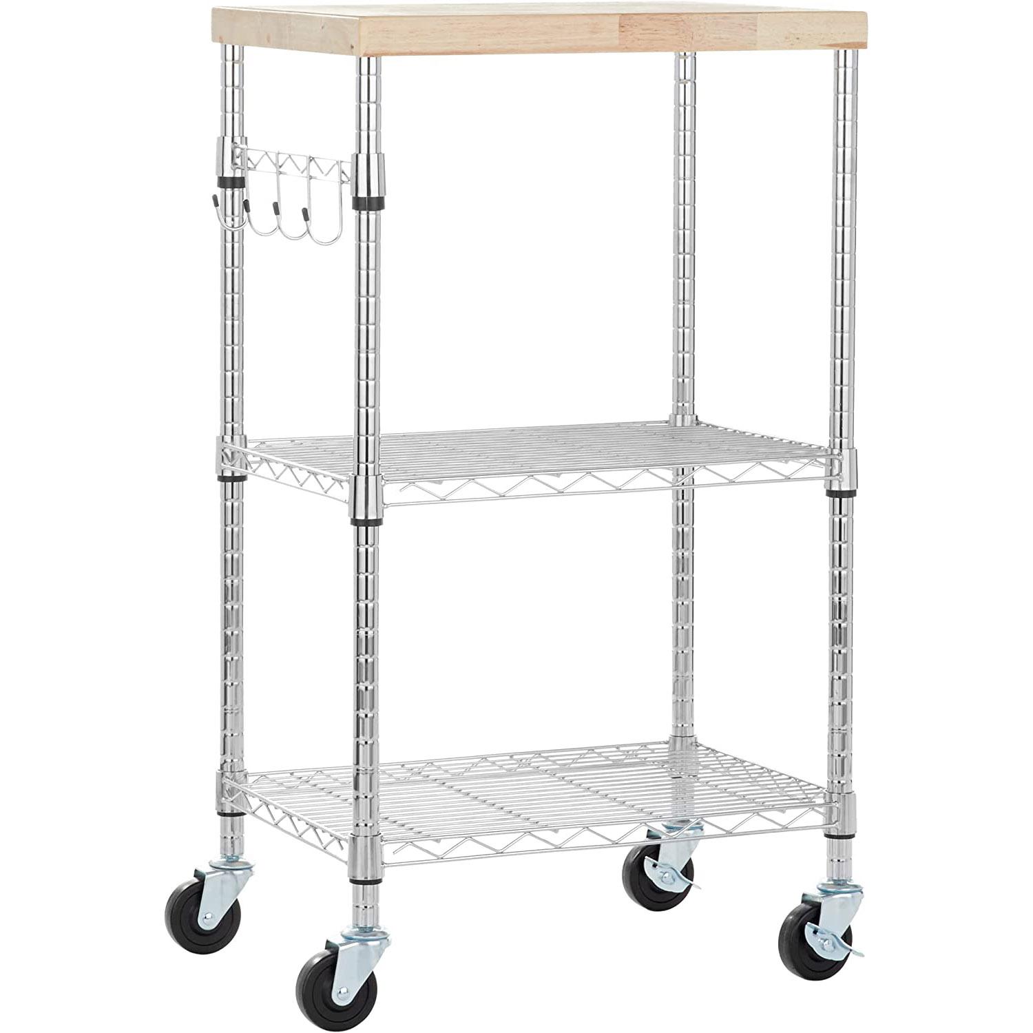 Amazon Basics Kitchen Storage Microwave Rack Cart on Wheels for $38.51 Shipped