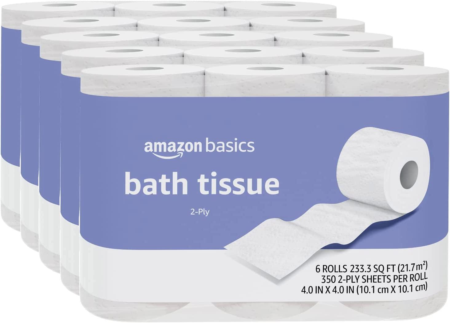 Amazon Basics 2-Ply Toilet Paper Rolls 30 Pack for $20.35 Shipped