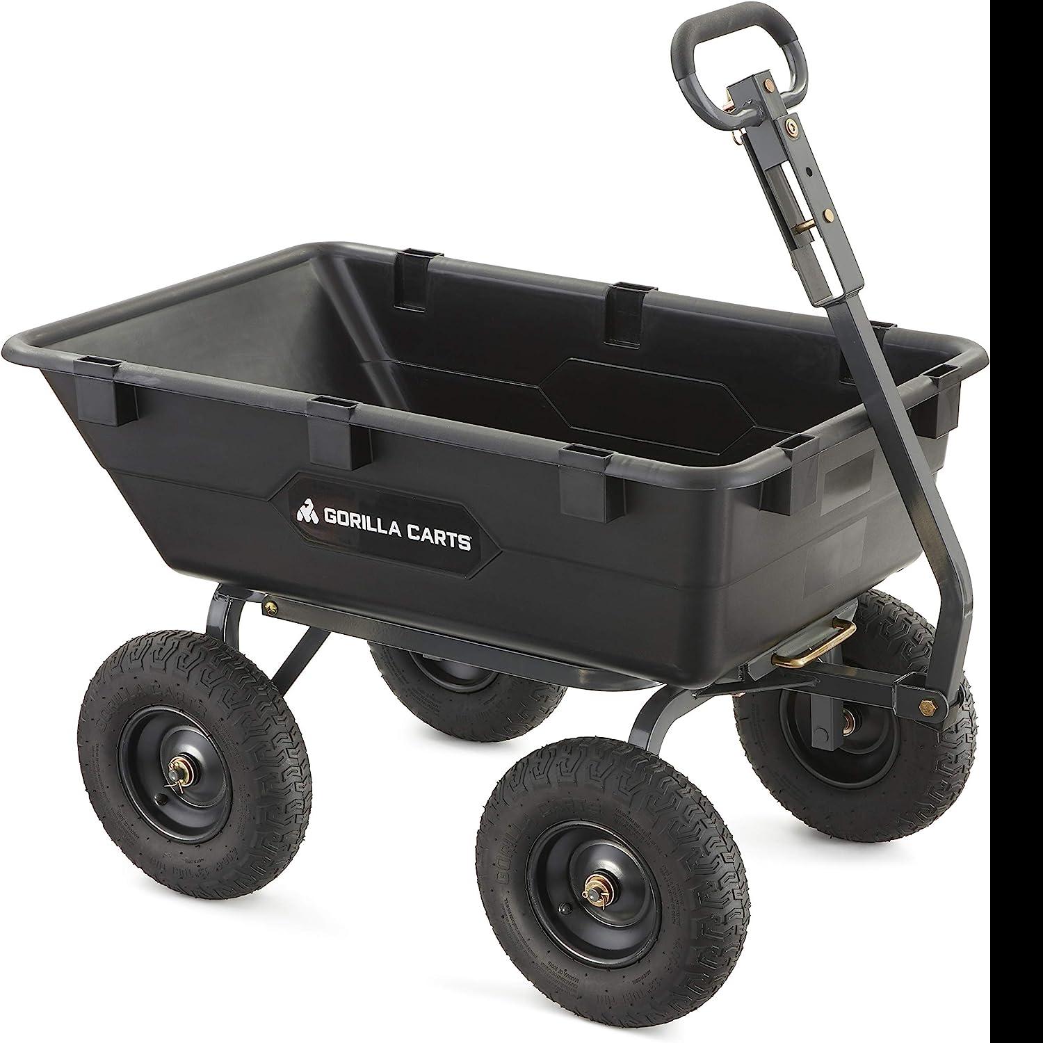 Gorilla Heavy-Duty Poly Yard Dump Cart for $113.05 Shipped