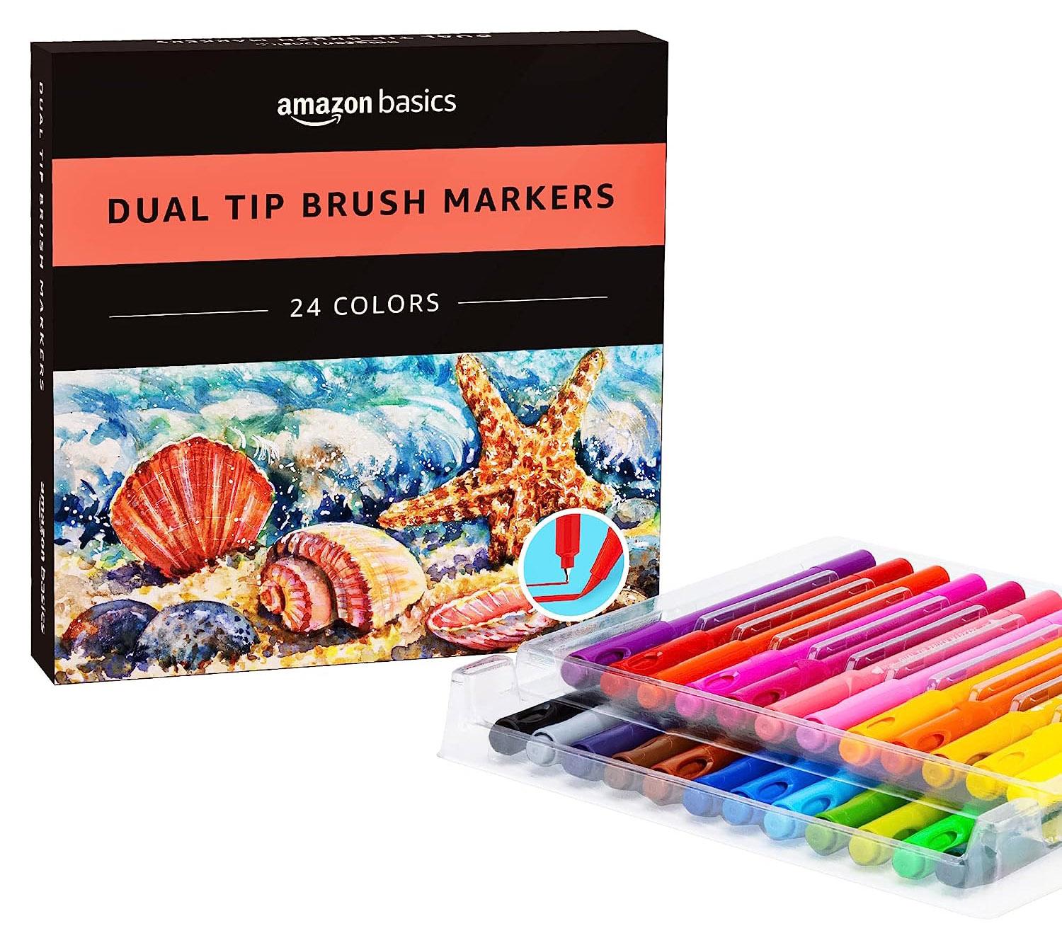 Amazon Basics Dual Tip Art Marker 24 Pack for $4.13 Shipped