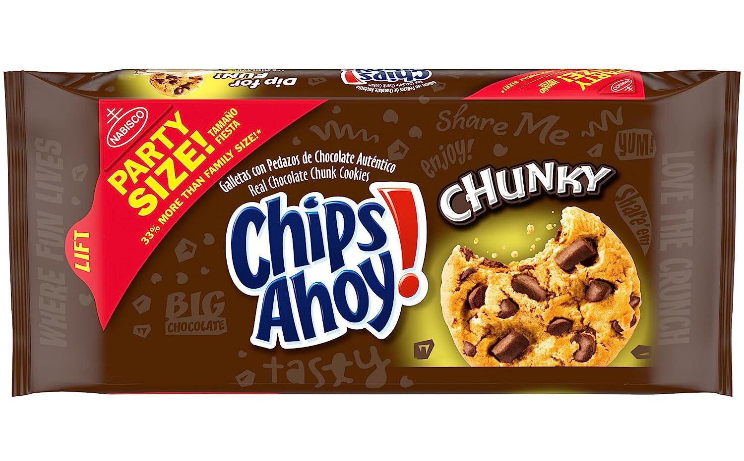 Chips Ahoy Chunky Chunk Cookies Party Size Pack Chocolate Chip for $3.74 Shipped