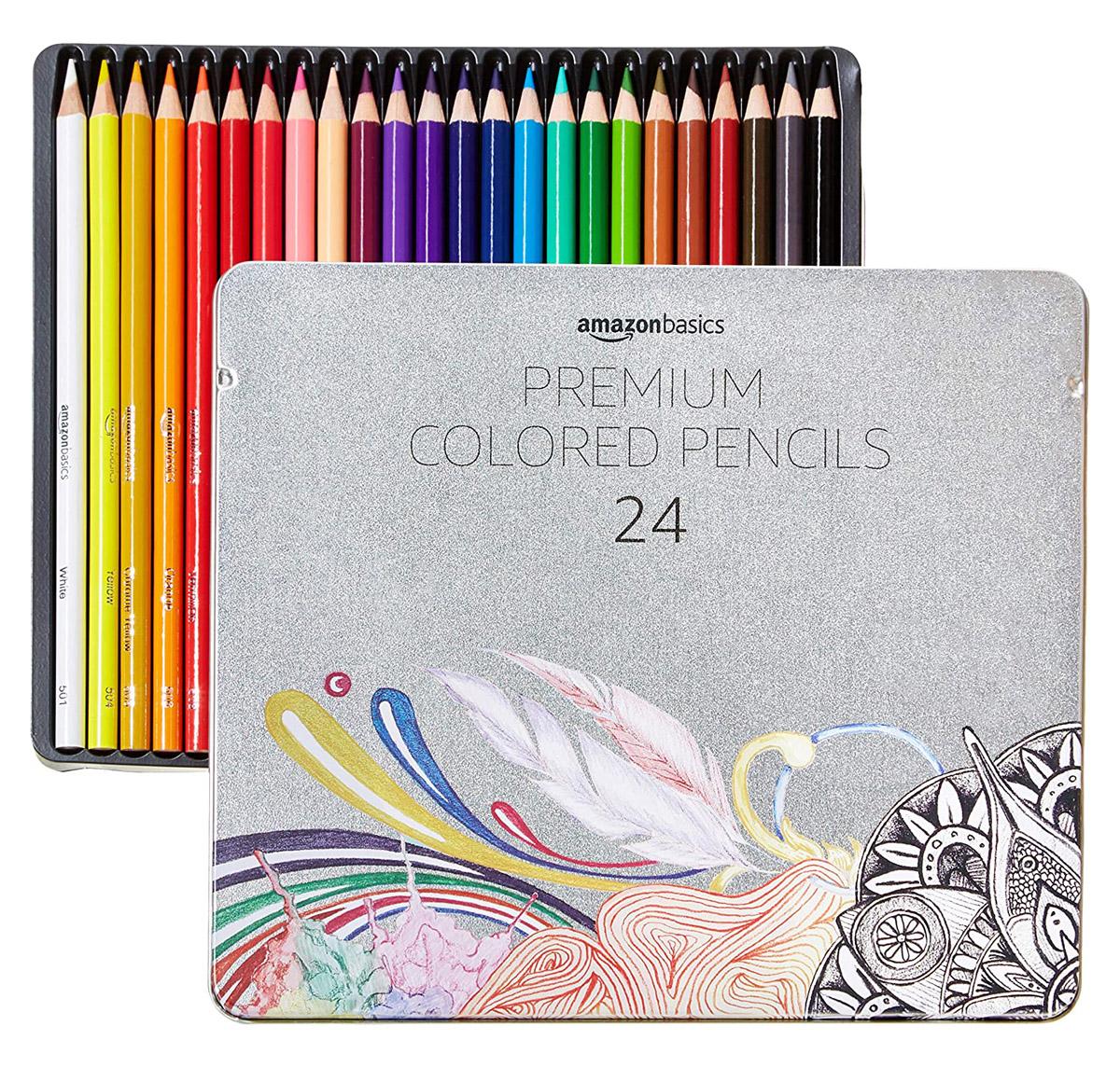 Amazon Basics 24 Premium Colored Pencils for $4.79 Shipped