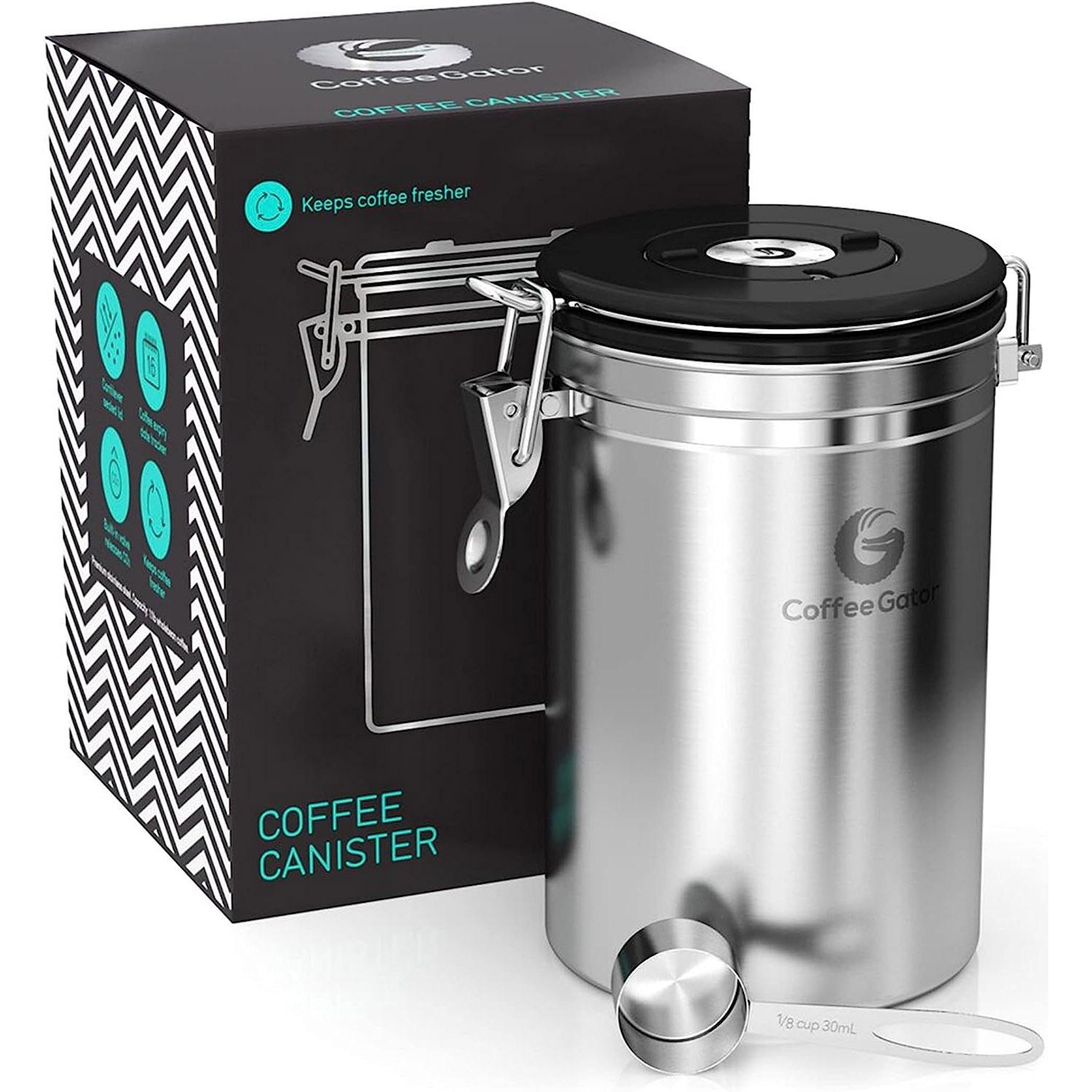 Coffee Gator Coffee Grounds and Beans Container Canister for $11.40