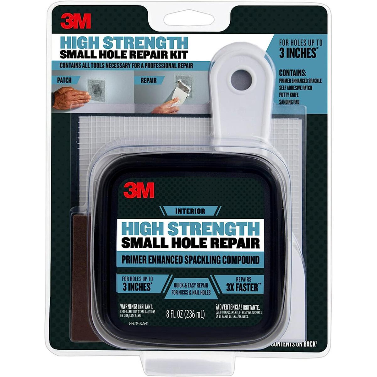 3M High Strength Small Hole Repair Kit for $5.37