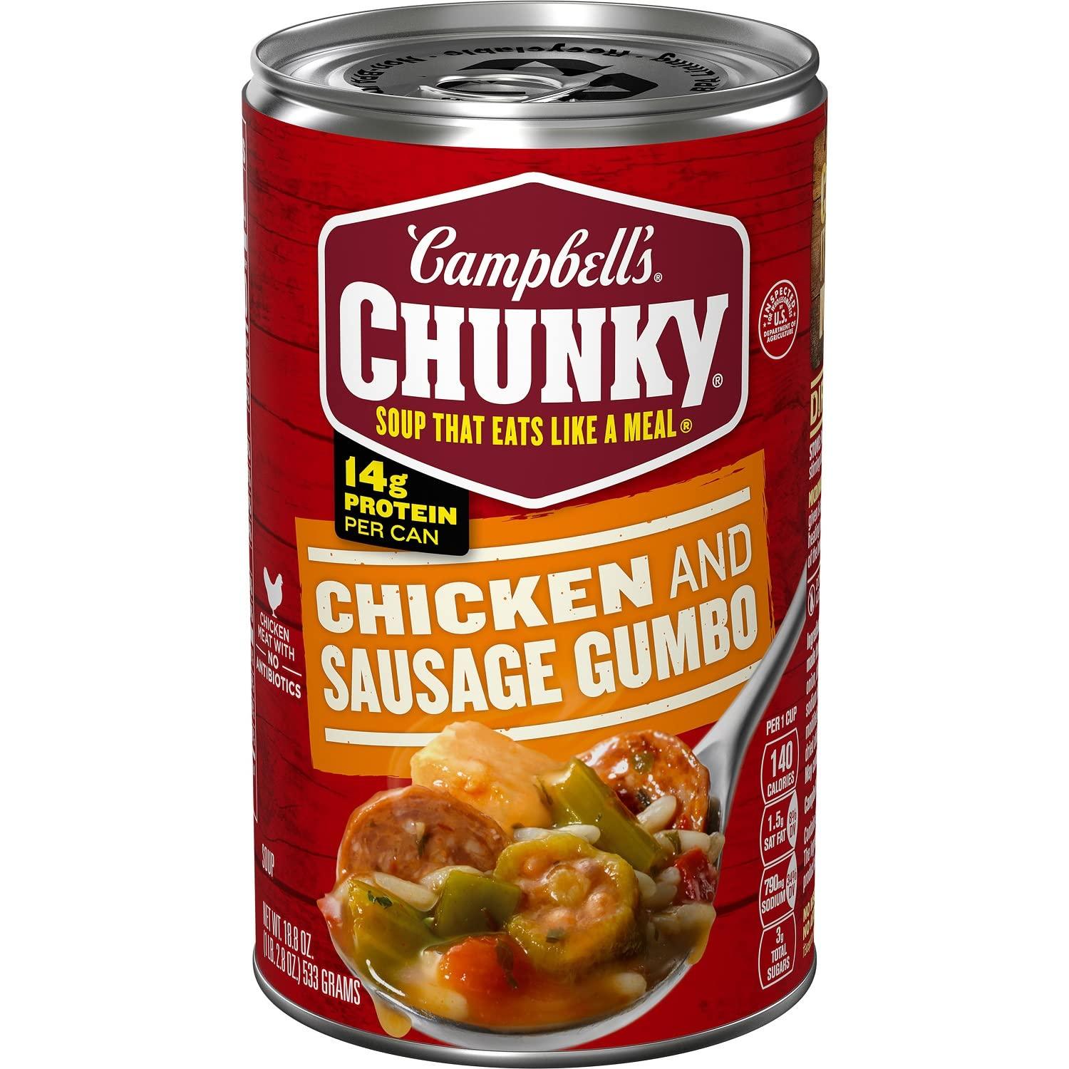 Campbells Chunky Soup Can Chicken and Sausage Gumbo for $0.99