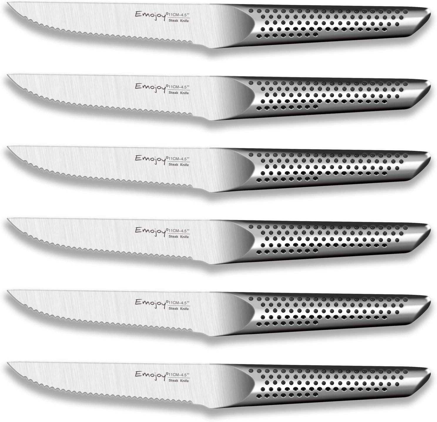 Emojoy Serrated Steak Knife Set of 6 for $8.99