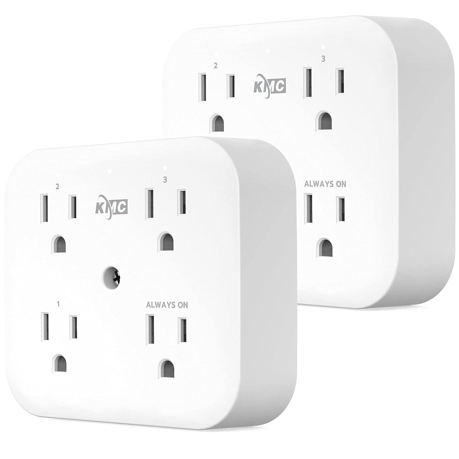 KMC Smart Tap Mini 4-Outlet Wall Mounted Multiple Smart Plug Adapter for $10.59