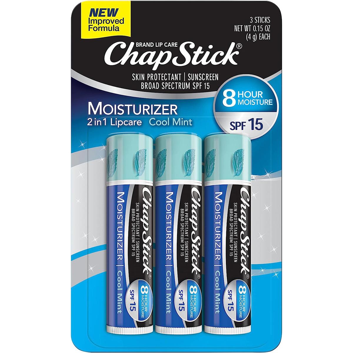 ChapStick Moisturizer Cool Mint Lip Balm Tubes 3 Pack for $1.40 Shipped