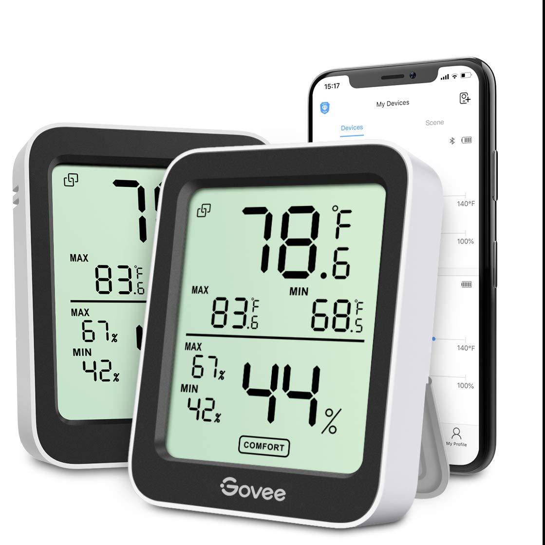 Govee Indoor Bluetooth Temperature Humidity Monitor 2 Pack for $15.86