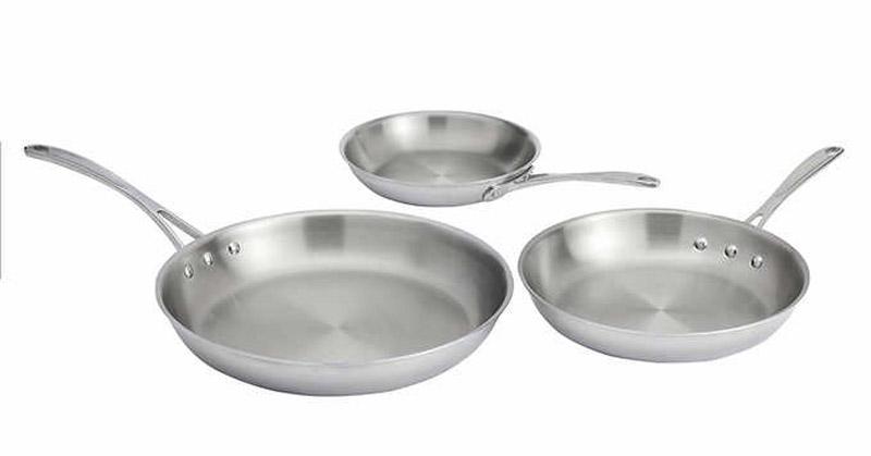 Calphalon Tri-Ply Clad Stainless Steel Skillet Set 3 Piece for $59.99 Shipped