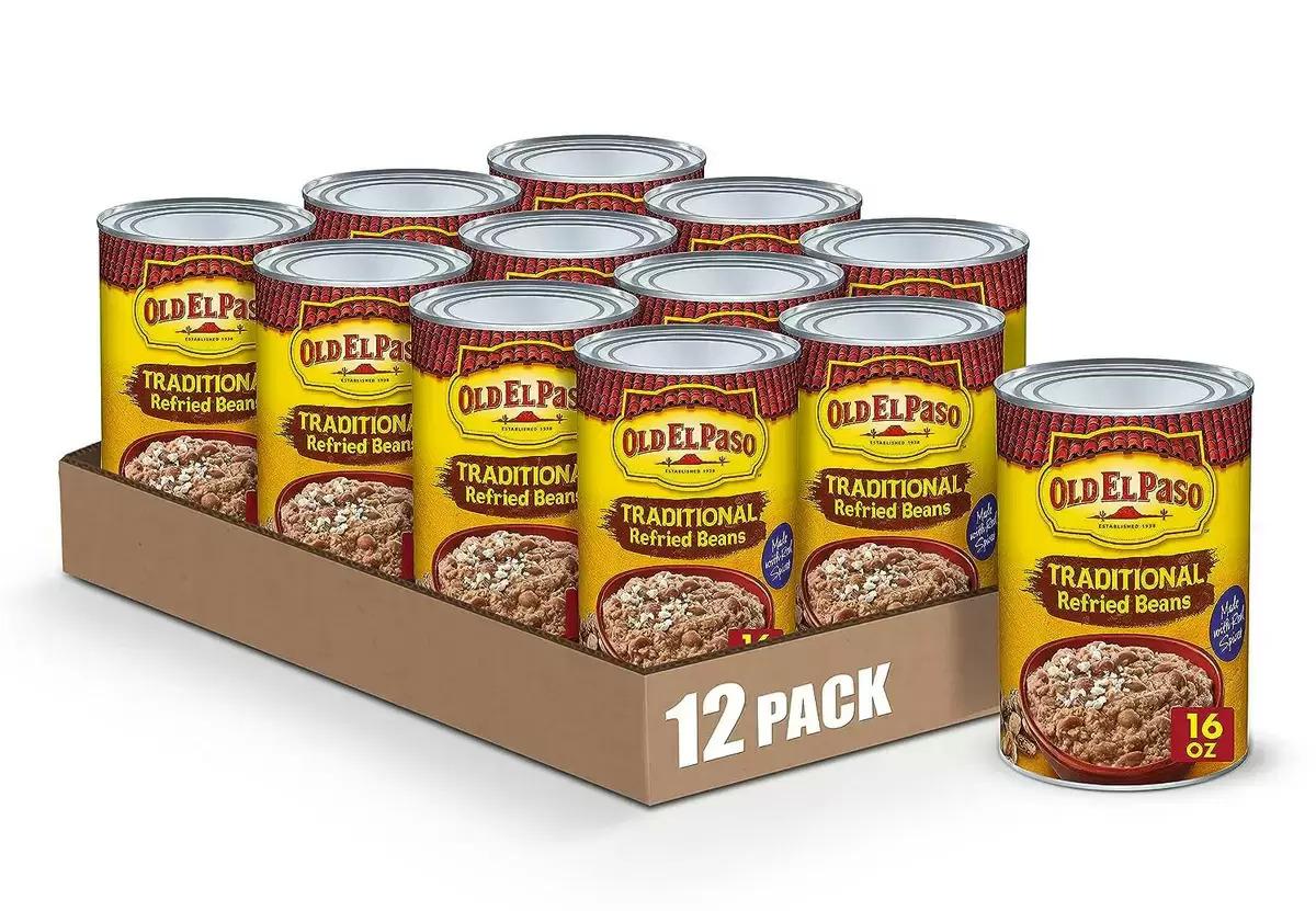 Old El Paso Traditional Canned Refried Beans 12 Pack for $11.61 Shipped