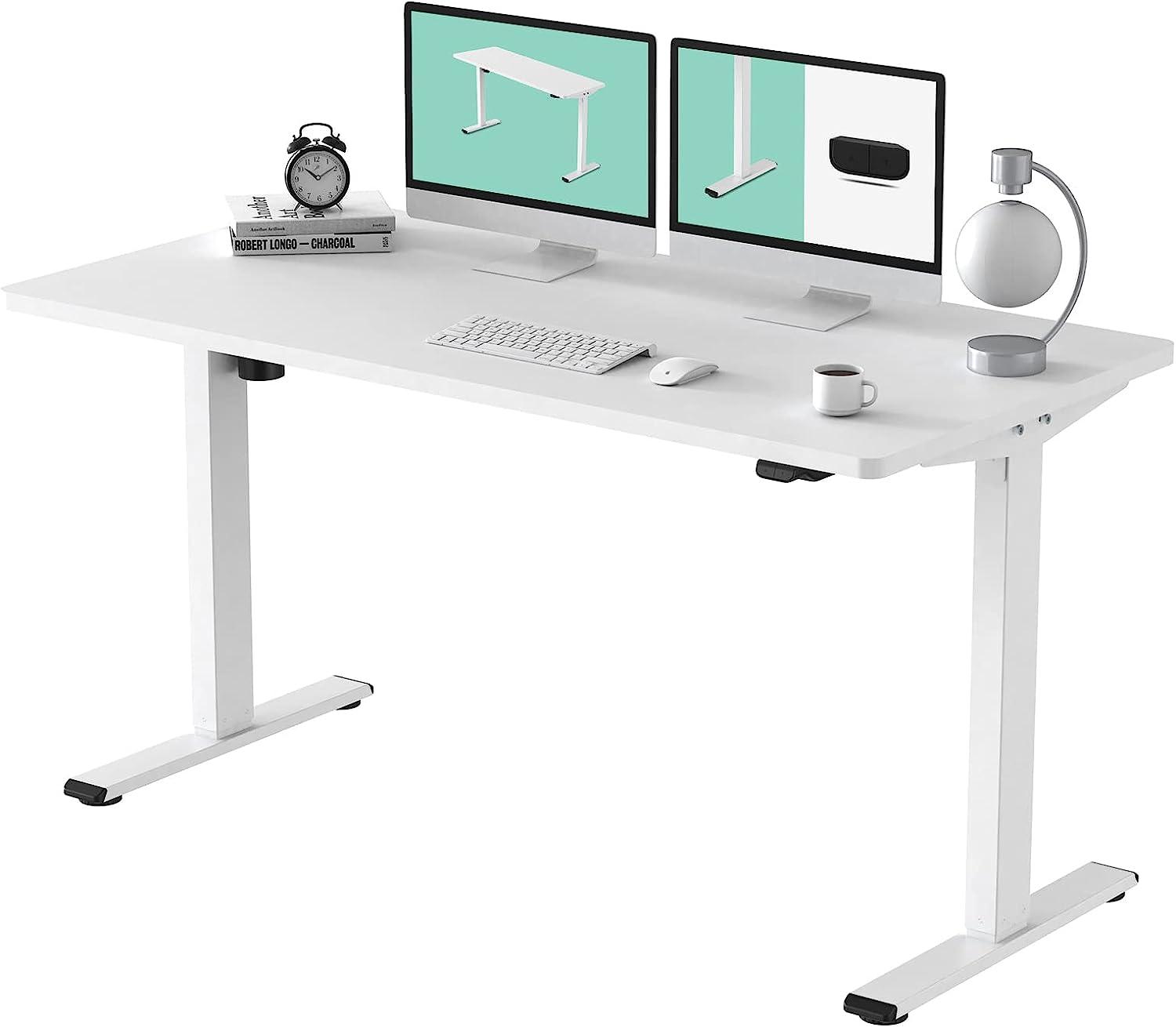 Flexispot EC1 Electric Adjustable 55in White Standing Desk for $224.99 Shipped