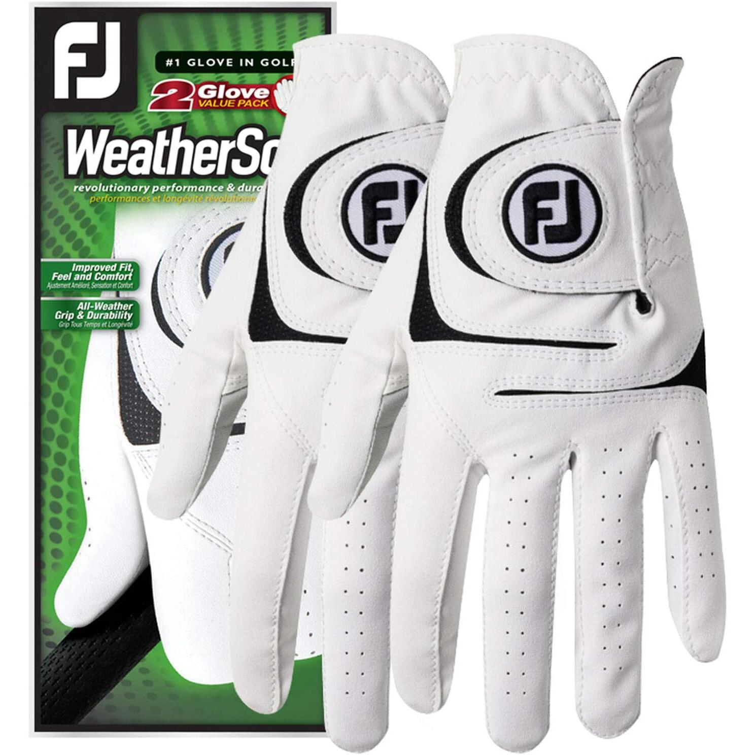 FootJoy Mens WeatherSof Golf Gloves Left Hand X-Large 2 Pack for $12