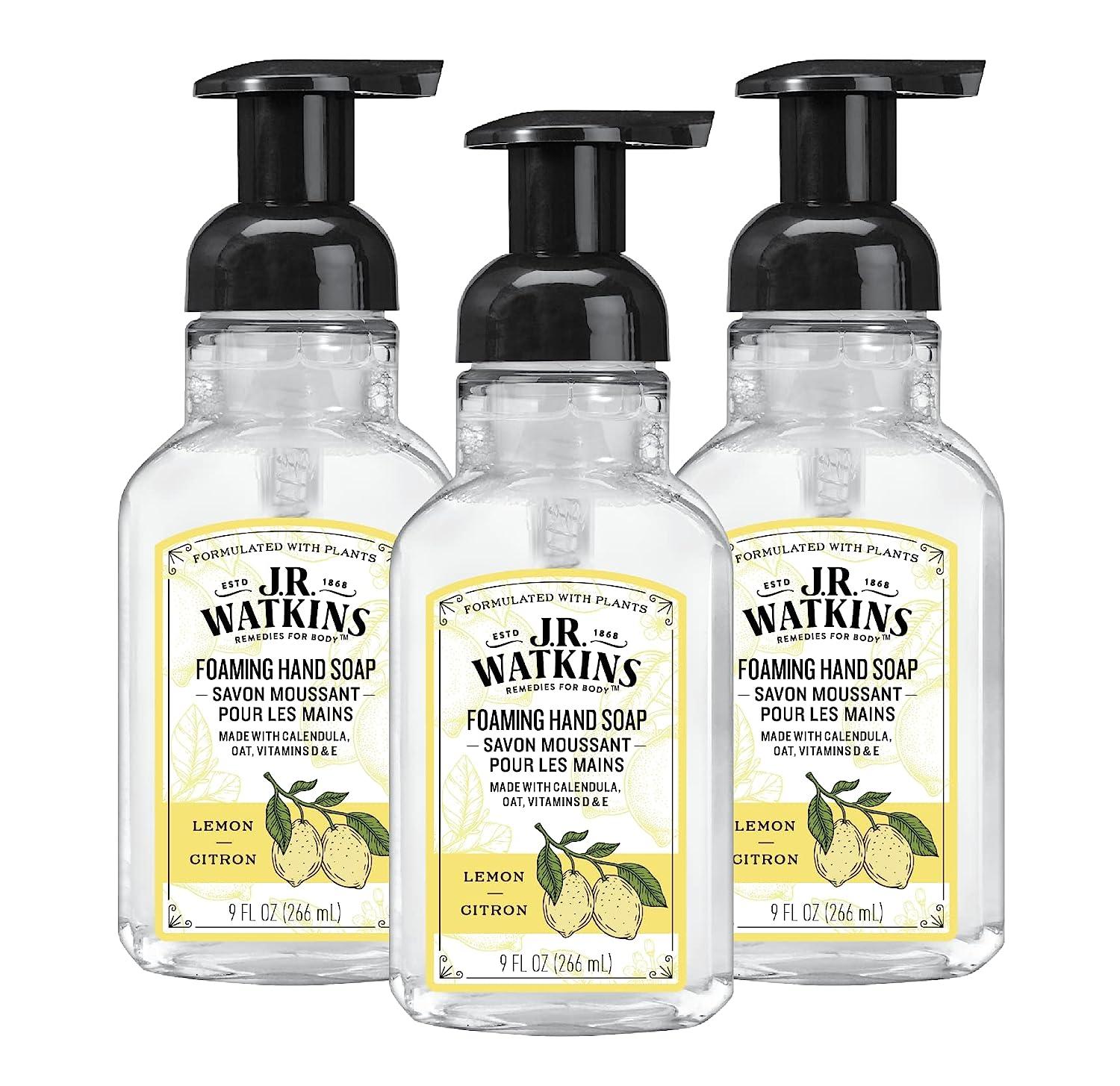 JR Watkins Foaming Hand Soap with Pump Dispenser 3 Pack for $7.50