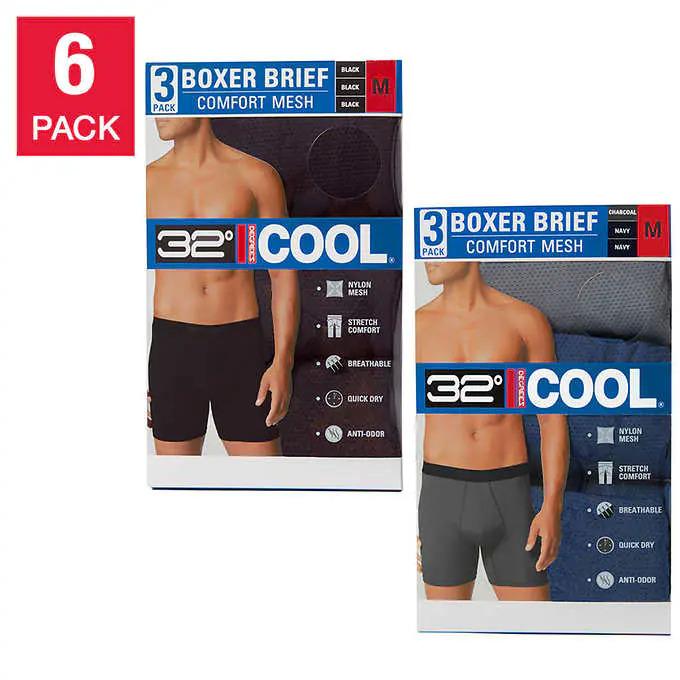 32 Degrees Mens Comfort Mesh Boxer Briefs 6 Pack for $20.99 Shipped