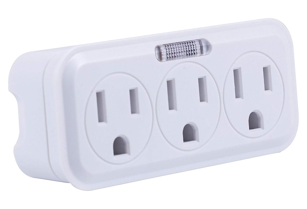 GE 3-Outlet Extender Wall Tap with Guide Light for $3.74