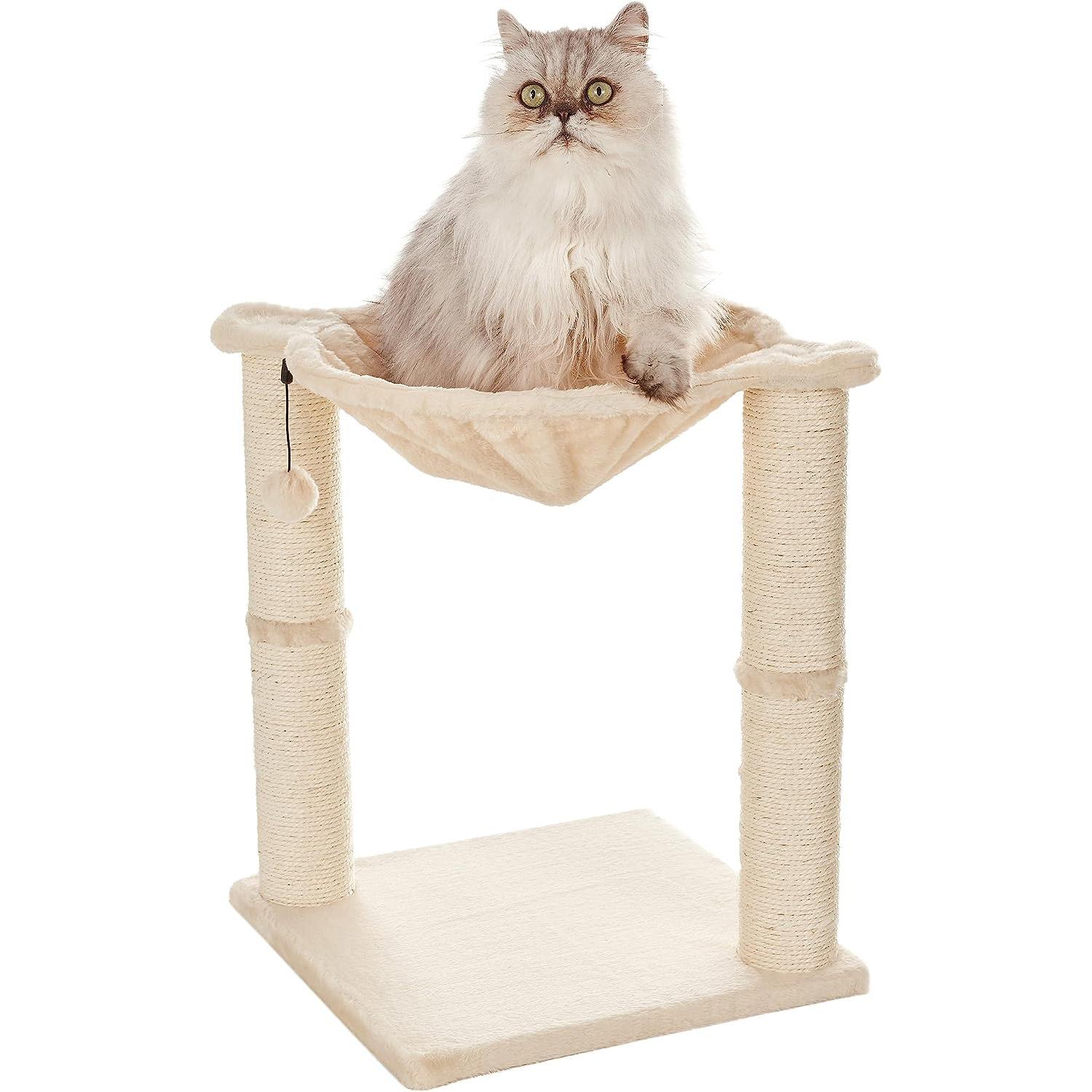 20in Amazon Basics Cat Tower with Hammock and Scratching Posts for $16.48