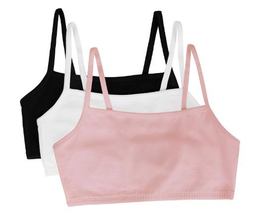 Fruit of the Loom Spaghetti Strap Cotton Sports Bra 3 Pack for $6.18