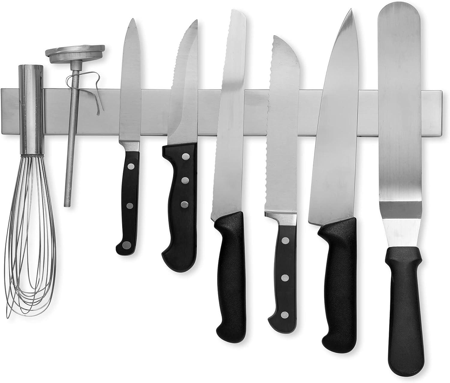 Modern Innovations Stainless Steel Magnetic Knife Utensil Bar Holder for $17.54