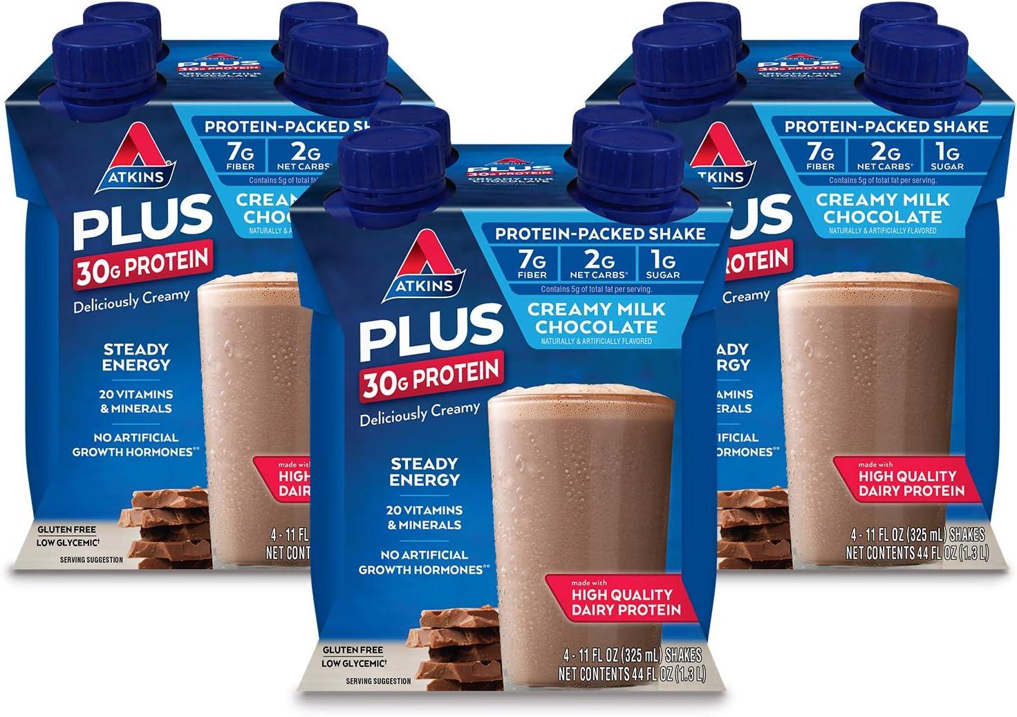 Atkins Plus Creamy Milk Chocolate 30g Protein Shake 12 Pack for $15 Shipped