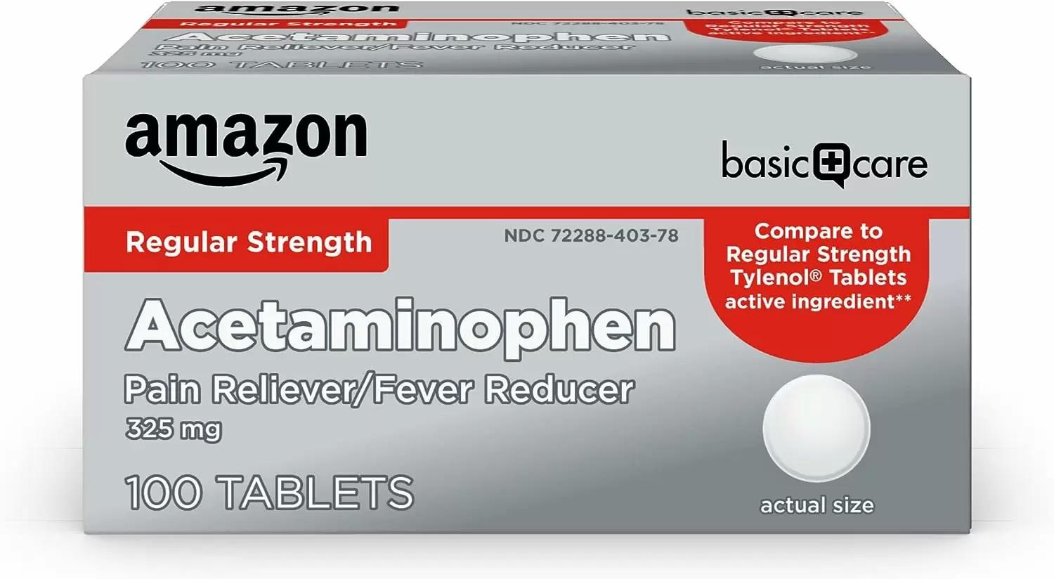 Amazon Basic Acetaminophen Care Pain Relief 100 Pack for $1.91 Shipped