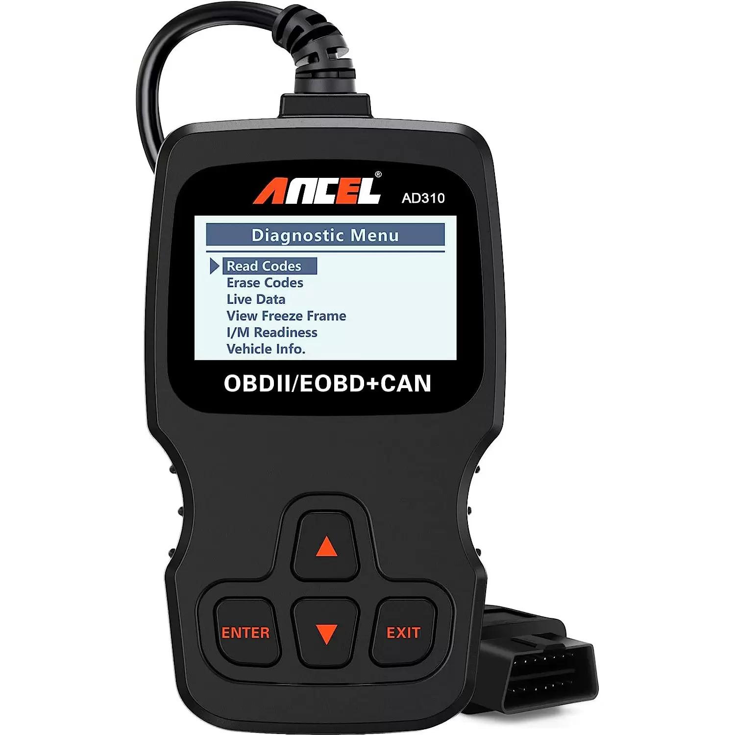 Ancel AD310 Classic Enhanced Universal OBD II Scanner Reader for $12.59